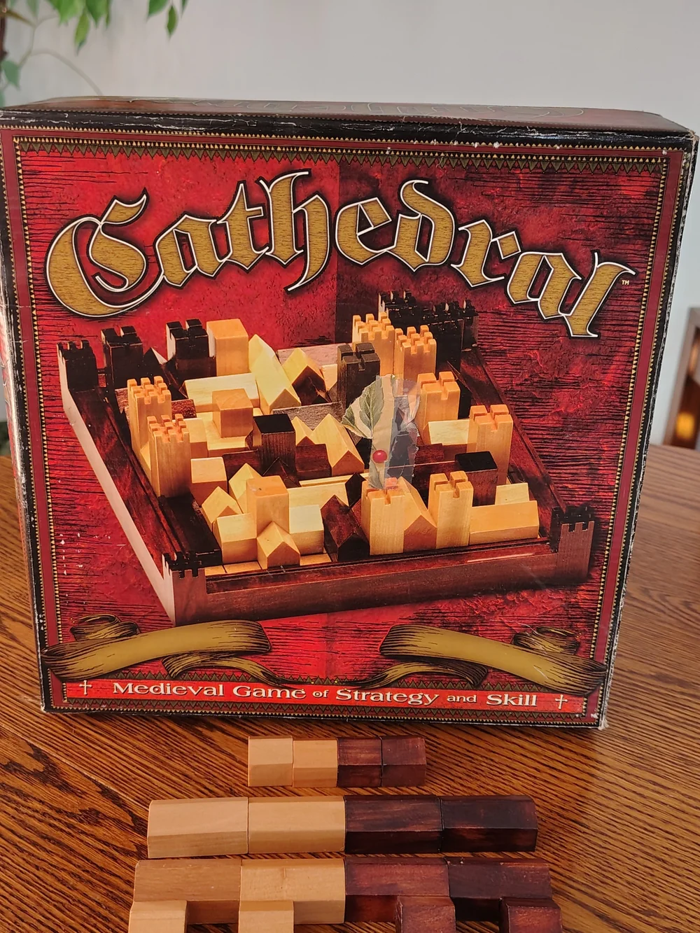 Cathedral Strategy Game Wooden Pieces Medieval Board Game Family Games Vtg 1997